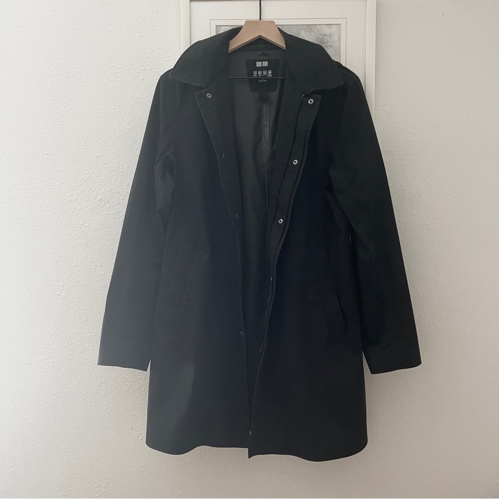 Uniqlo Blocktech Coat Parka Men’s Small Adult Women XS S Black Hood Pockets